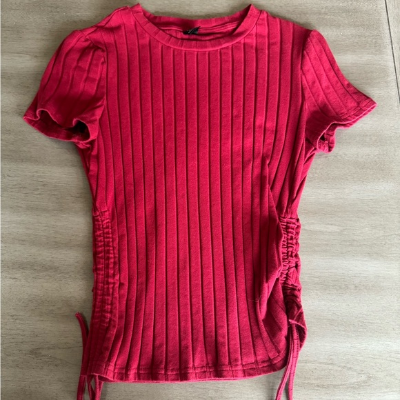 Bright red t-shirt, never worn. Size large, but fits like a medium. - Picture 1 of 1